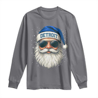 Vintage Detroit Football Christmas Long Sleeve Shirt Funny Retro Santa Lions Fan Xmas - Wonder Print Shop