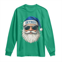 Vintage Detroit Football Christmas Long Sleeve Shirt Funny Retro Santa Lions Fan Xmas - Wonder Print Shop