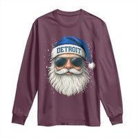 Vintage Detroit Football Christmas Long Sleeve Shirt Funny Retro Santa Lions Fan Xmas - Wonder Print Shop