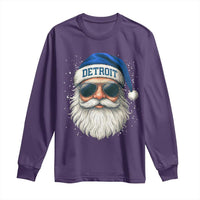 Vintage Detroit Football Christmas Long Sleeve Shirt Funny Retro Santa Lions Fan Xmas - Wonder Print Shop