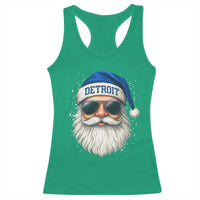 Vintage Detroit Football Christmas Racerback Tank Top Funny Retro Santa Lions Fan Xmas - Wonder Print Shop