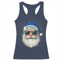 Vintage Detroit Football Christmas Racerback Tank Top Funny Retro Santa Lions Fan Xmas - Wonder Print Shop