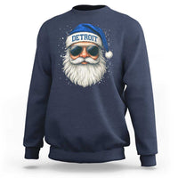 Vintage Detroit Football Christmas Sweatshirt Funny Retro Santa Lions Fan Xmas - Wonder Print Shop