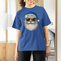 Vintage Detroit Football Christmas T Shirt For Women Funny Retro Santa Lions Fan Xmas - Wonder Print Shop