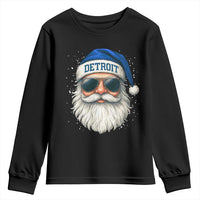 Vintage Detroit Football Christmas Youth Sweatshirt Funny Retro Santa Lions Fan Xmas - Wonder Print Shop