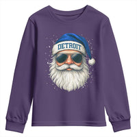 Vintage Detroit Football Christmas Youth Sweatshirt Funny Retro Santa Lions Fan Xmas - Wonder Print Shop