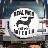 Funny Dachshund Dad Spare Tire Cover Real Men Play With Their Wiener Dog Dad Gag Gift - Wonder Print Shop