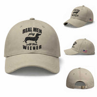 Funny Dachshund Dad Baseball Cap Real Men Play With Their Wiener Dog Dad Gag Gift