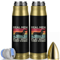 Funny Dachshund Dad Bullet Tumbler Retro Real Men Play With Their Wiener Dog Dad Gag Gift - Wonder Print Shop