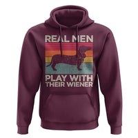 Funny Dachshund Dad Hoodie Retro Real Men Play With Their Wiener Dog Dad Gag Gift - Wonder Print Shop