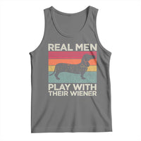 Funny Dachshund Dad Tank Top Retro Real Men Play With Their Wiener Dog Dad Gag Gift - Wonder Print Shop