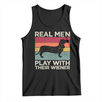 Funny Dachshund Dad Tank Top Retro Real Men Play With Their Wiener Dog Dad Gag Gift - Wonder Print Shop