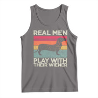 Funny Dachshund Dad Tank Top Retro Real Men Play With Their Wiener Dog Dad Gag Gift - Wonder Print Shop