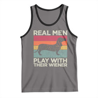 Funny Dachshund Dad Tank Top Retro Real Men Play With Their Wiener Dog Dad Gag Gift - Wonder Print Shop