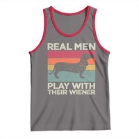 Funny Dachshund Dad Tank Top Retro Real Men Play With Their Wiener Dog Dad Gag Gift - Wonder Print Shop