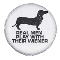 Funny Dachshund Dog Dad Spare Tire Cover Real Men Play With Their Wiener Pet Father Gag Gift - Wonder Print Shop