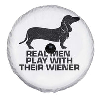 Funny Dachshund Dog Dad Spare Tire Cover Real Men Play With Their Wiener Pet Father Gag Gift - Wonder Print Shop