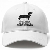Funny Dachshund Dog Dad Baseball Cap Real Men Play With Their Wiener Pet Father Gag Gift