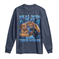 Funny Dachshund Dog Dad Long Sleeve Shirt Real Men Play With Their Wiener Funny Offensive - Wonder Print Shop