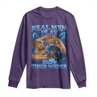 Funny Dachshund Dog Dad Long Sleeve Shirt Real Men Play With Their Wiener Funny Offensive - Wonder Print Shop