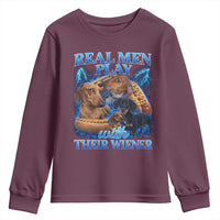 Funny Dachshund Dog Dad Youth Sweatshirt Real Men Play With Their Wiener Funny Offensive - Wonder Print Shop