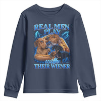 Funny Dachshund Dog Dad Youth Sweatshirt Real Men Play With Their Wiener Funny Offensive - Wonder Print Shop