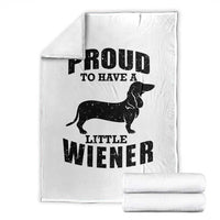 Proud to Have A Little Wiener Throw Blanket Funny Offensive Dachshund Retro 90s - Wonder Print Shop