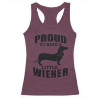 Proud to Have A Little Wiener Racerback Tank Top Funny Offensive Dachshund Retro 90s - Wonder Print Shop