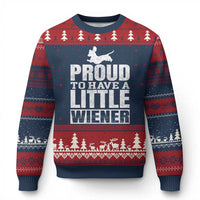 Funny Wiener Dog Lover Ugly Christmas Sweater Dog Weenie Proud to Have A Little Wiener Dachshund - Wonder Print Shop