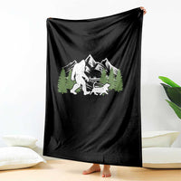Bigfoot Walking Dachshund Throw Blanket Funny Wiener Dog Gift Sasquatch - Wonder Print Shop