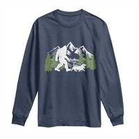 Bigfoot Walking Dachshund Long Sleeve Shirt Funny Wiener Dog Gift Sasquatch - Wonder Print Shop