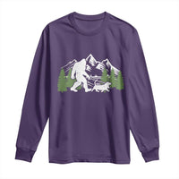 Bigfoot Walking Dachshund Long Sleeve Shirt Funny Wiener Dog Gift Sasquatch - Wonder Print Shop