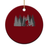 Bigfoot Walking Dachshund Ceramic Ornament Funny Wiener Dog Gift Forest Sasquatch Yeti - Wonder Print Shop