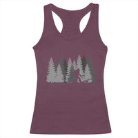 Bigfoot Walking Dachshund Racerback Tank Top Funny Wiener Dog Gift Forest Sasquatch Yeti - Wonder Print Shop