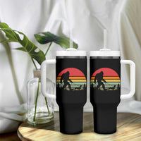 Retro Bigfoot Walking Dachshund Tumbler With Handle Funny Doxie Wiener Dog Walker Vintage 70s 80s - Wonder Print Shop
