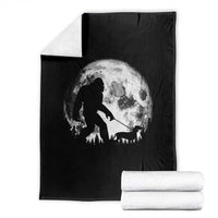 Bigfoot Walking Dachshund Throw Blanket Funny Doxie Wiener Sasquatch Night Stroll Full Moon - Wonder Print Shop