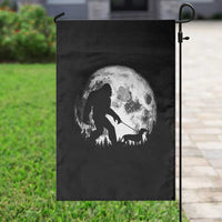 Bigfoot Walking Dachshund Garden Flag Funny Doxie Wiener Sasquatch Night Stroll Full Moon - Wonder Print Shop