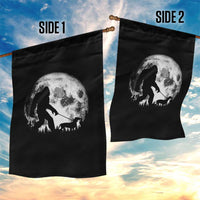 Bigfoot Walking Dachshund Garden Flag Funny Doxie Wiener Sasquatch Night Stroll Full Moon - Wonder Print Shop