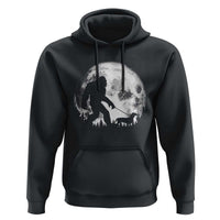 Bigfoot Walking Dachshund Hoodie Funny Doxie Wiener Sasquatch Night Stroll Full Moon - Wonder Print Shop