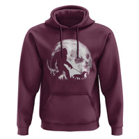 Bigfoot Walking Dachshund Hoodie Funny Doxie Wiener Sasquatch Night Stroll Full Moon - Wonder Print Shop