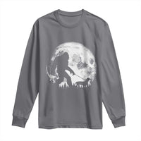 Bigfoot Walking Dachshund Long Sleeve Shirt Funny Doxie Wiener Sasquatch Night Stroll Full Moon - Wonder Print Shop