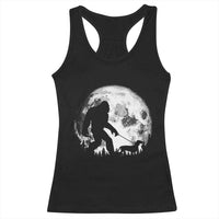 Bigfoot Walking Dachshund Racerback Tank Top Funny Doxie Wiener Sasquatch Night Stroll Full Moon - Wonder Print Shop