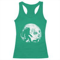 Bigfoot Walking Dachshund Racerback Tank Top Funny Doxie Wiener Sasquatch Night Stroll Full Moon - Wonder Print Shop