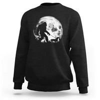 Bigfoot Walking Dachshund Sweatshirt Funny Doxie Wiener Sasquatch Night Stroll Full Moon - Wonder Print Shop