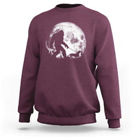 Bigfoot Walking Dachshund Sweatshirt Funny Doxie Wiener Sasquatch Night Stroll Full Moon - Wonder Print Shop