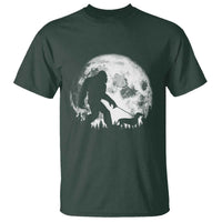 Bigfoot Walking Dachshund T Shirt Funny Doxie Wiener Sasquatch Night Stroll Full Moon - Wonder Print Shop