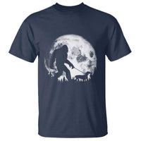 Bigfoot Walking Dachshund T Shirt Funny Doxie Wiener Sasquatch Night Stroll Full Moon - Wonder Print Shop