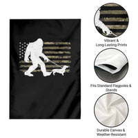 Bigfoot Walking Dachshund Garden Flag Sasquatch Camo American Flag USA Military Patriotic - Wonder Print Shop