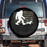 Bigfoot Walking Dachshund Spare Tire Cover Sasquatch Camo American Flag USA Military Patriotic - Wonder Print Shop