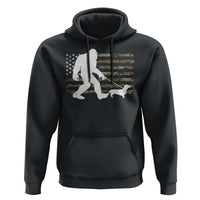 Bigfoot Walking Dachshund Hoodie Sasquatch Camo American Flag USA Military Patriotic - Wonder Print Shop